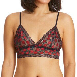 NEW HANKY PANKY Cheery Cherries Bralette RED AND BLACK WITH CHEERIES DESIGN